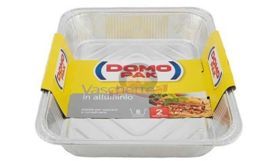 domopak container aluminum 8 portion no cover